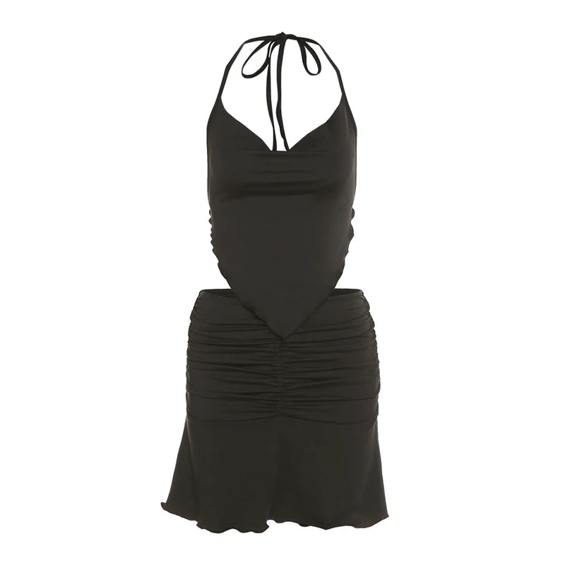 Summer Casual Pleated Skirt Sets Women Sleeveless Camisole And High Waist Short Skirts Suit 90s Y2k Trendy Beach Two-Piece Set