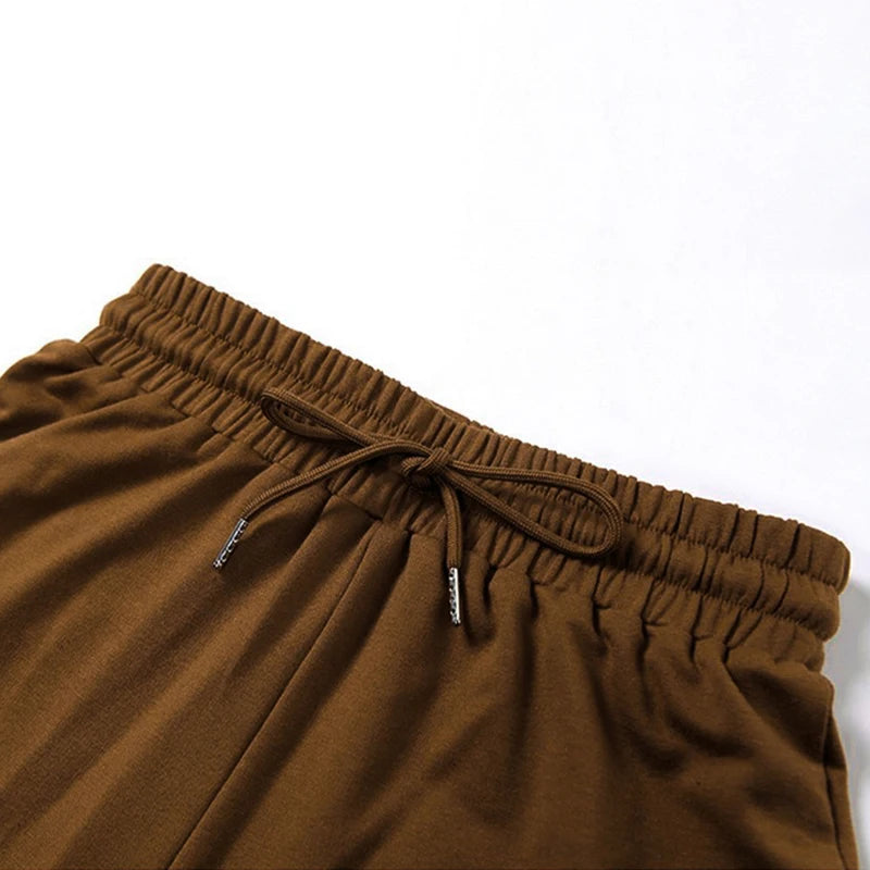 Crop Tops And Drawstring Shorts Set Sexy U-Neck Fitness Tank Top Summer Athleisure Biker Shorts Two Piece Sets Women Streetwear