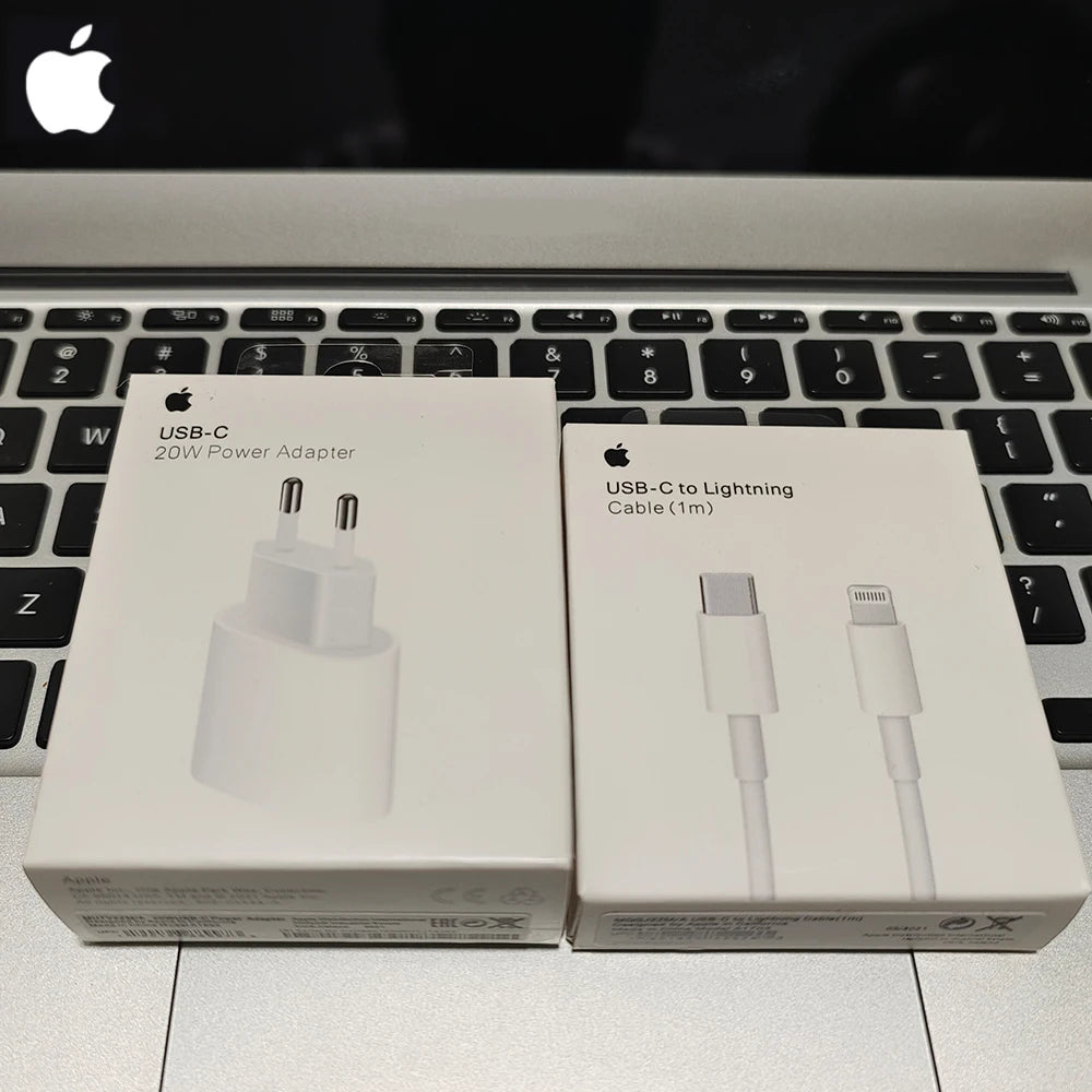 Original 20W USB-C Power Adapter For iphone 17 16 15 14 mini Pro Max Type C fast charger for Apple Cable for iPhone X 12 13 Plus