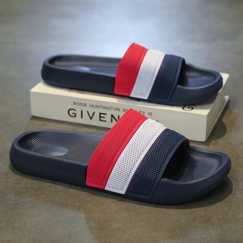 Men's Summer Outdoor Anti-slip Indoor Casual Beach Sandals Fashionable Flat Slippers Comfortable Breathable Slip-On Shoes