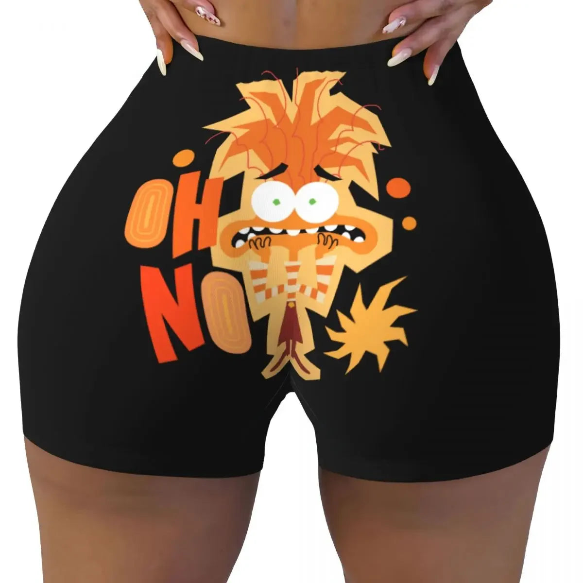 Custom Inside Out Anxiety This Is Fine Workout Volleyball Biker Shorts Women's Gym Yoga Shorts