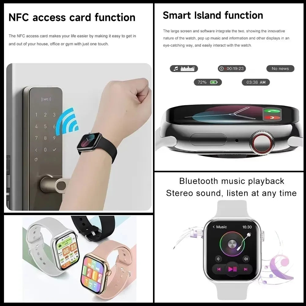 2026 New For Apple GPS Watch X 10 Smart Watch Men HD AMOLED Memory Music 3D Surround Bluetooth Call Waterproof Smartwatch Woman