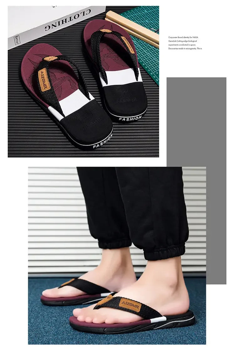 Man House Flip Flops Summer Breathable Beach Shoes EVA Slippers Sandals Men Luxury Flip Flops Soft Slippers Home Clogs Slides