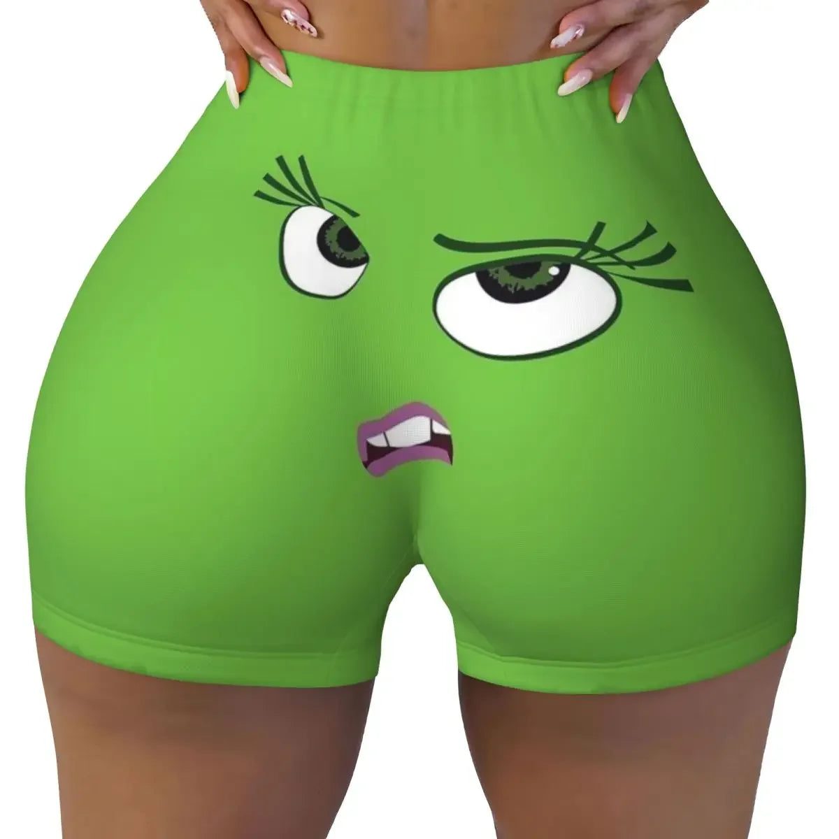 Custom Inside Out Anxiety This Is Fine Workout Volleyball Biker Shorts Women's Gym Yoga Shorts