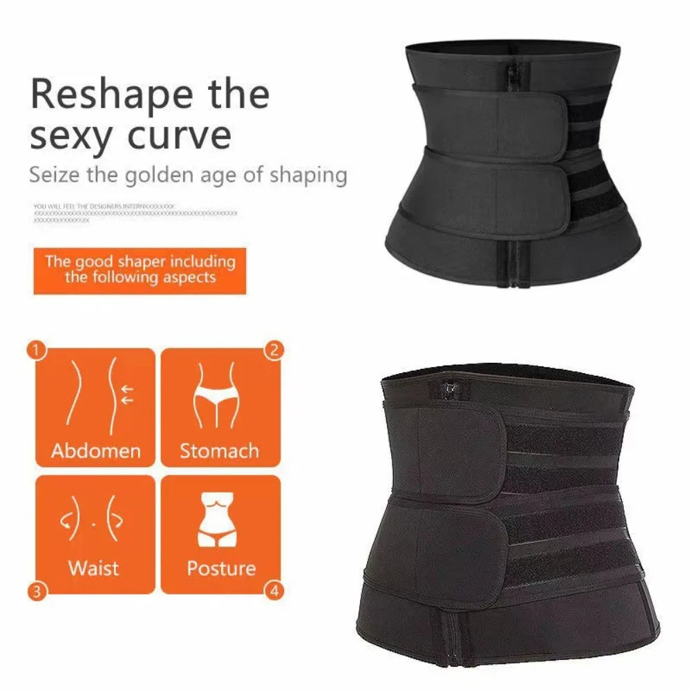 Cross-border Women's Waist Trainer Adjustable Zip-up Style Tummy Control Belt Enhanced Body Shaping Waist Support