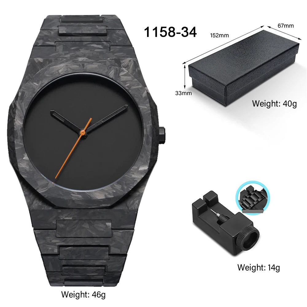 New Trend Fashion Classic Middle East Arabic Numeral Dial Quartz Watch Black Polycarbonate Marble Design Quartz Men's Watch