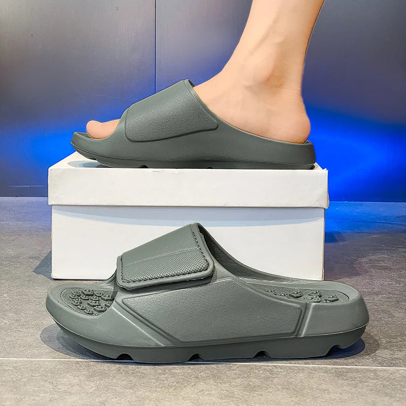New Summer Men Massage Slippers Sides Indoor Outdoor Sandals Beach Casual Shoes Soft Sole Slides Men Flip-flops Men's Footwear