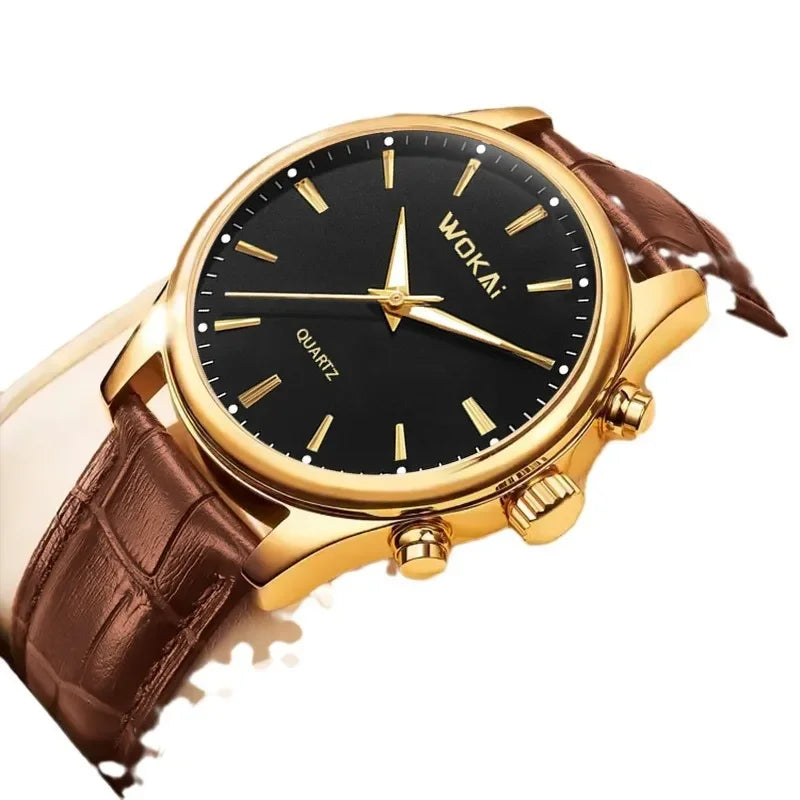 2024 Foreign Trade New Sentiment Watch Classic Retro Men and Women Belt Quartz Watch Wholesale Relogios Masculino Montre Homme