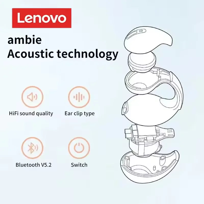 Lenovo T75 Bone Conduction Wireless Bluetooth 5.3 Headphones Sports Earphones HiFi Sound Quality Waterproof TWS Headset