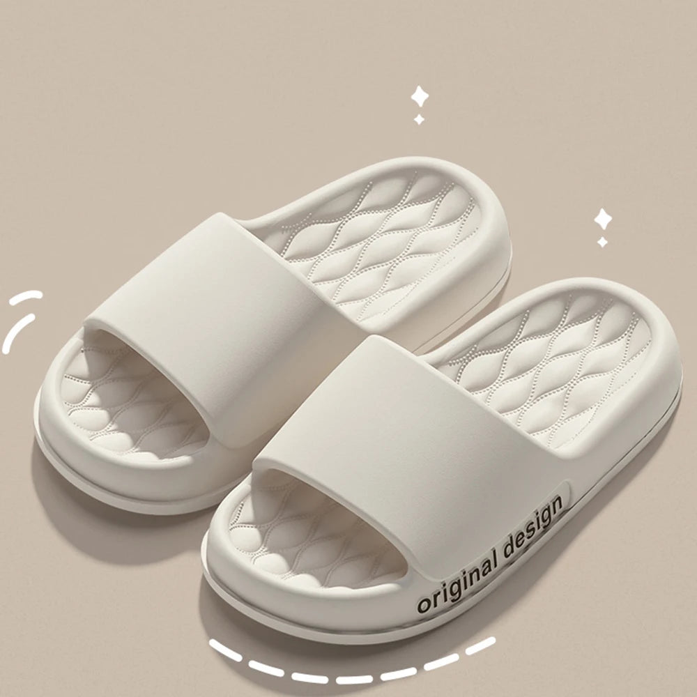 Bebealy Letter Women Slippers House Shower Bathroom Shoes EVA Beach Slides Fashion Soft Cloud Slippers Summer Women Sandals