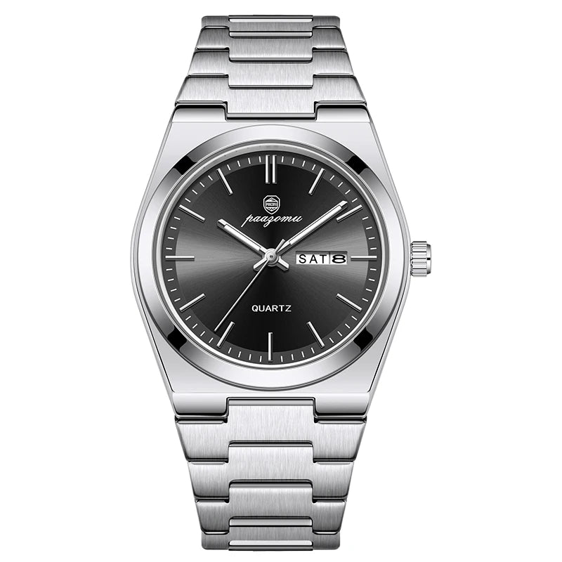 PAAZOMU Luxury Quartz Man Wristwatch Sport Men Watches Waterproof Luminous Date Week Stainless Steel Men's Watch Male Reloj+box