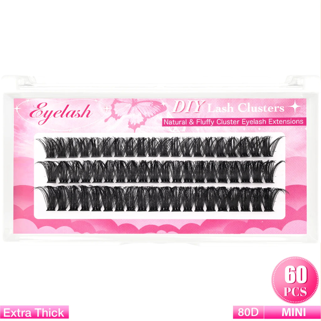 Individual Lashes 8-16mm 160pcs Cluster Lashes Natural Look Mixed Tray DIY Eyelash Extension Volume Lash Clusters Eyelashes