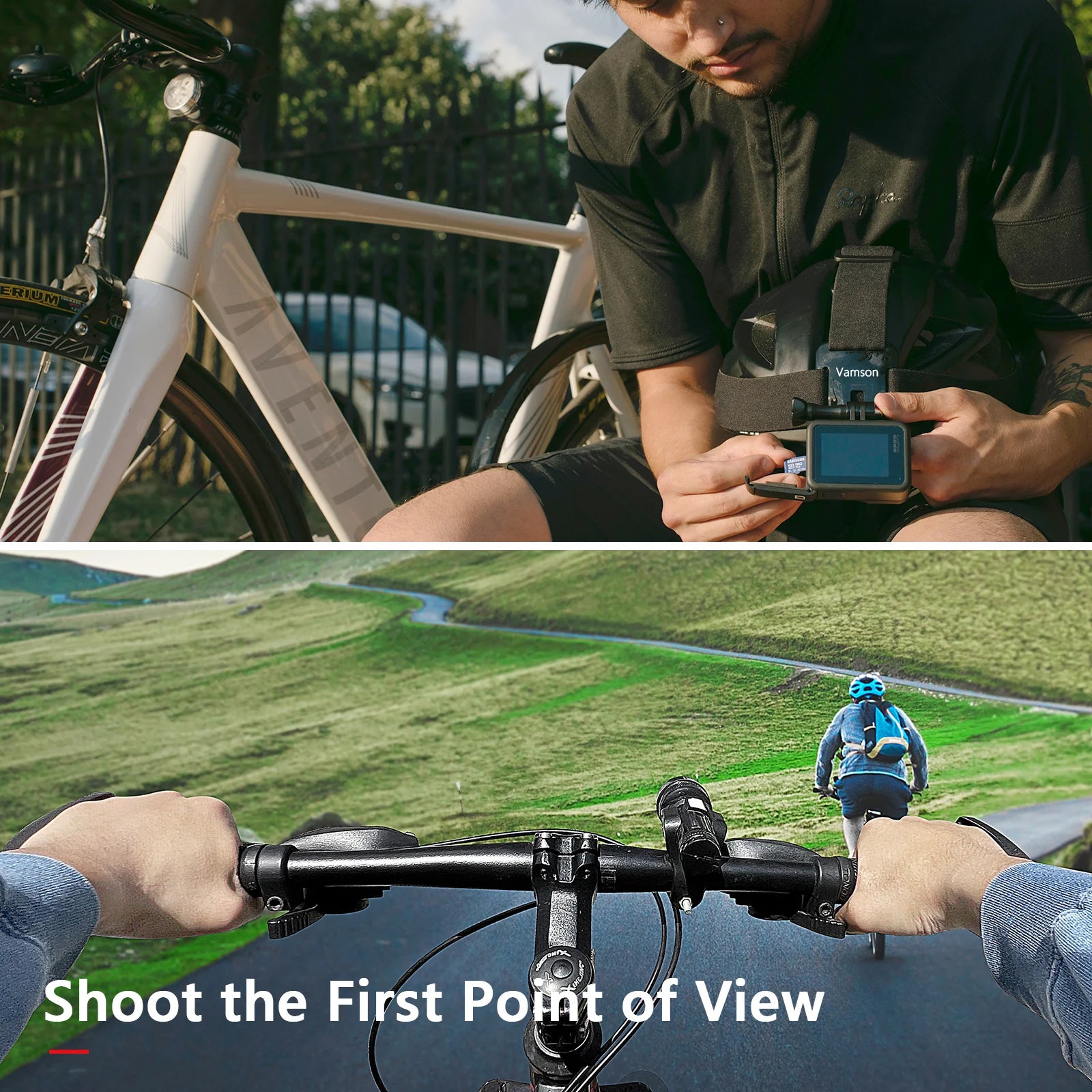 Vamson Head Strap for Gopro Hero 10 9 8 7 6 Camera Accessories Mobile Phone Clip Fix for iPhone 13 12 11 Xiaomi Samsung Huawei