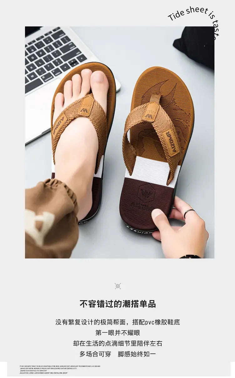 Man House Flip Flops Summer Breathable Beach Shoes EVA Slippers Sandals Men Luxury Flip Flops Soft Slippers Home Clogs Slides