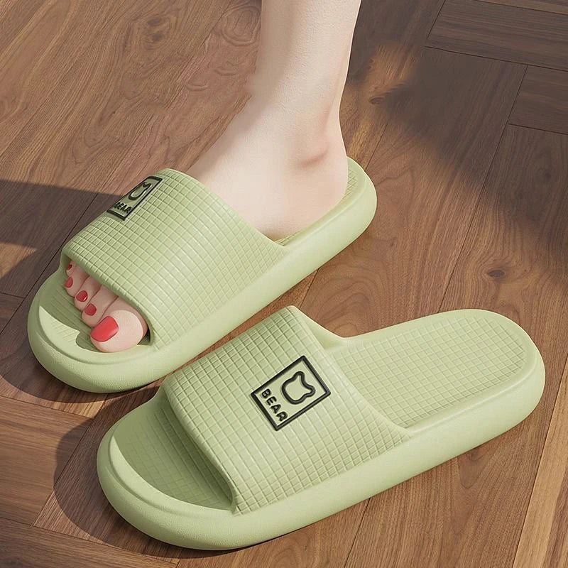 Fashion Summer Couple Non-slip Flat Slides Soft Cosy Seabeach Sandals Men's Slippers Women Casual Home Indoor Flip Flops