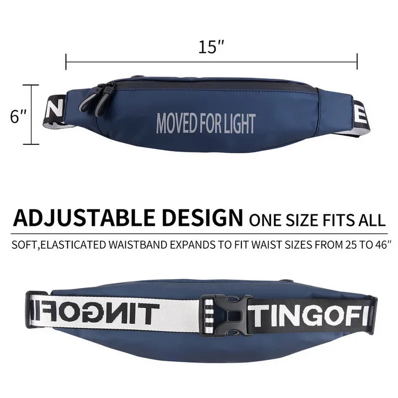 2024 New Fanny Pack Waterproof Money Belt Bag Men Women Sport Belt Male Waist Bags for Phone Travel Luxury Brand Wallet