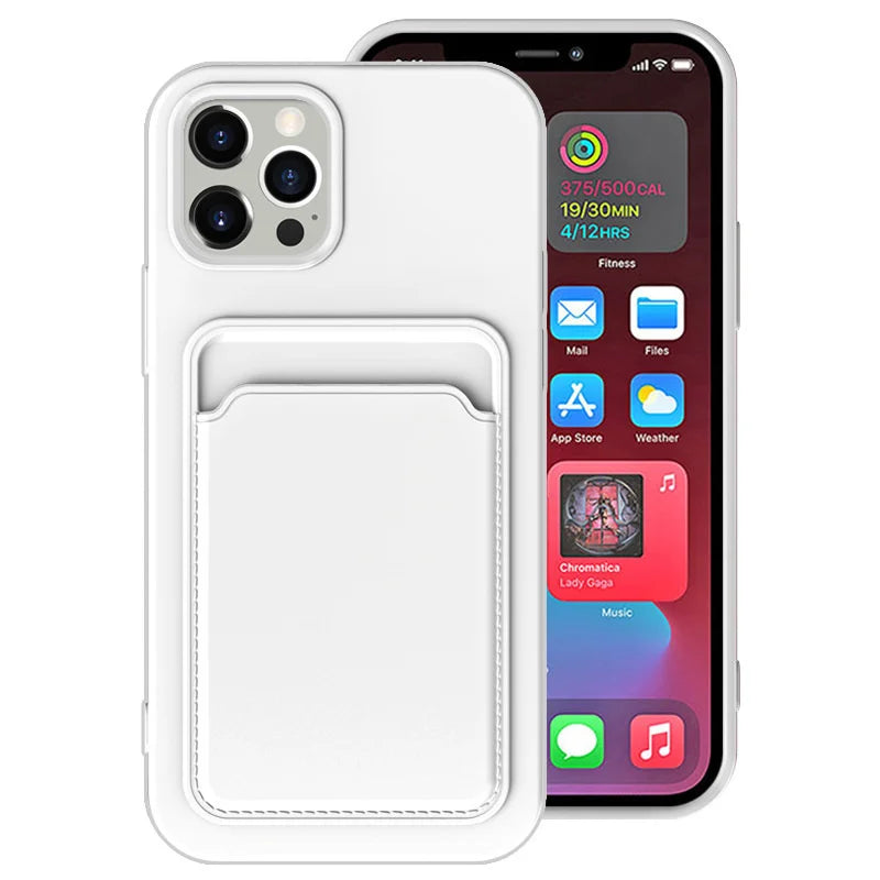 Phone Case For IPhone 16 Pro Max Case IPhone 12 Mini TPU Frosted Soft Protective Cover iPhone 14 Card Pocket 15 Plus