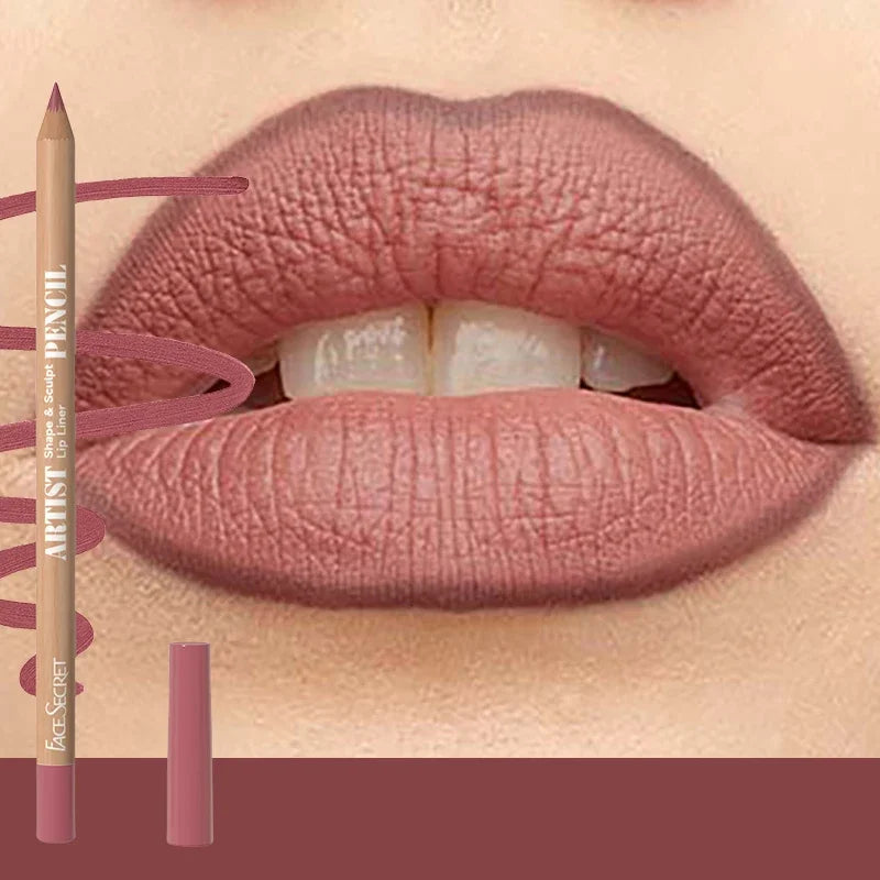 Face Secret 18 ColorLip Liner Pencil Weightless Precise With Super Soft Blendable Texture Matte Soft