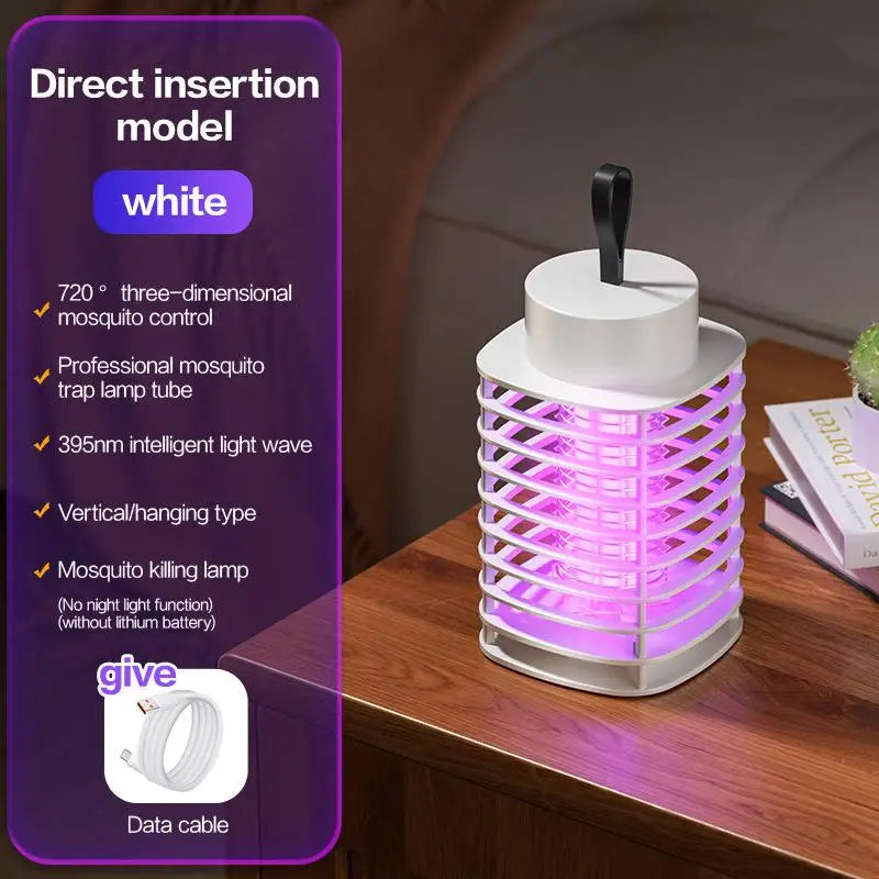 Electric Shock LED Mosquito Killer Lamp Indoor USB Rechargeable Portable Electric Fly Trap Mute Anti Mosquito Lamp