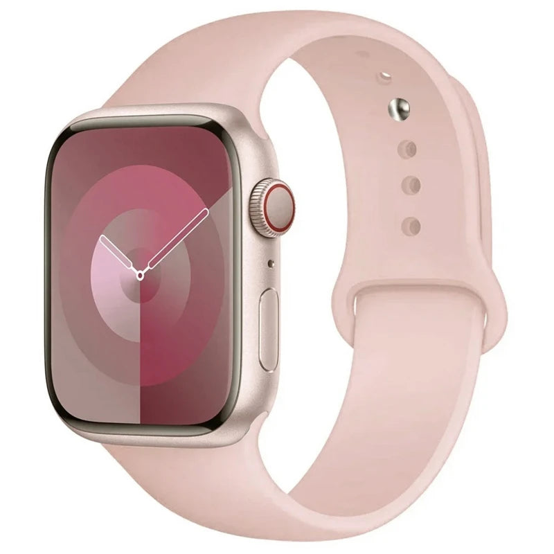 Silicone Band For Apple Watch strap 46mm 44mm 45mm 40mm 41mm 42-38mm 49mm sport bracelet iwatch series 11 10 9 8 7 6 5 SE Ultra3
