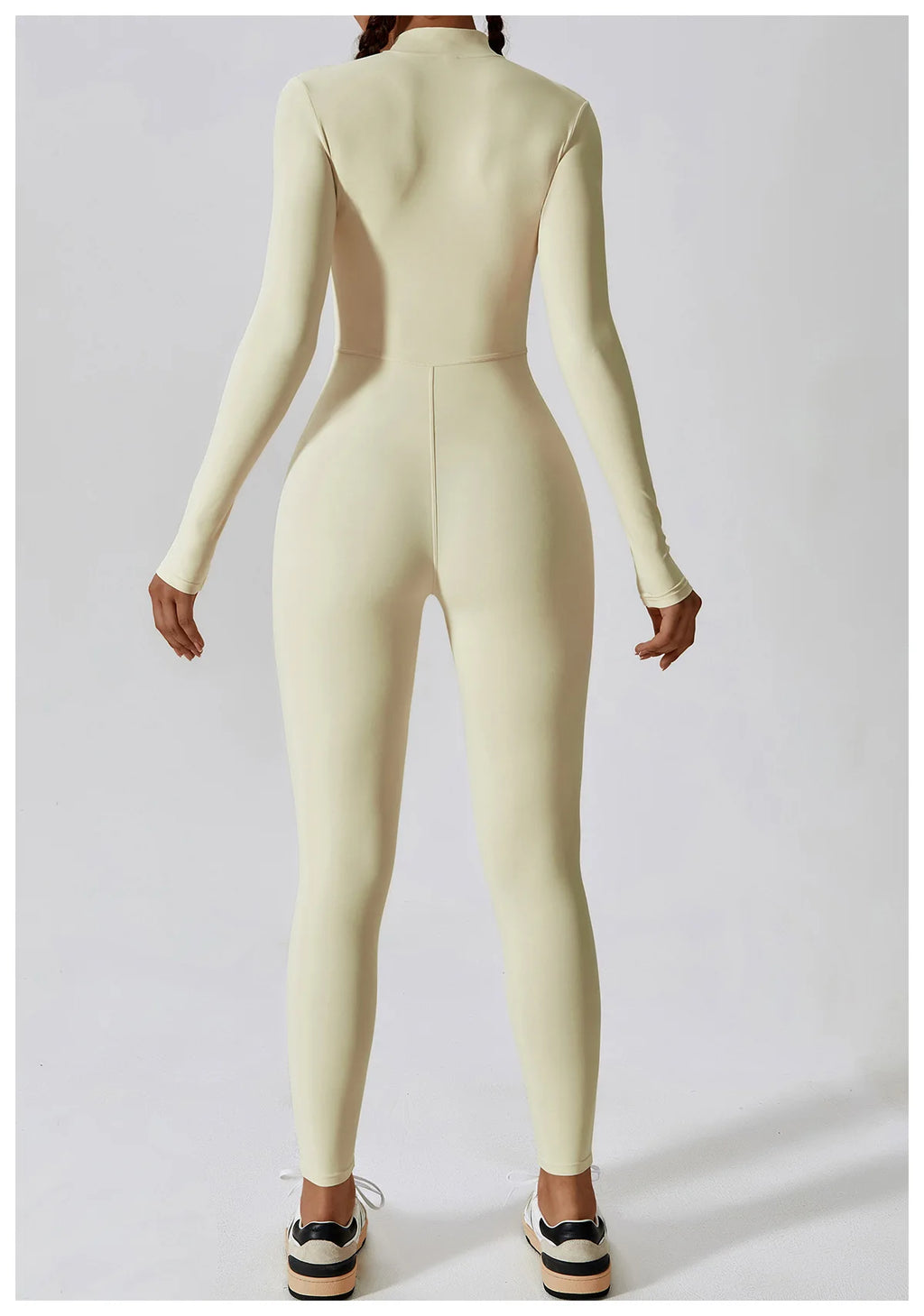 Women's Jumpsuits One-Piece Suit Zipper Long Sleeved Yoga Set Gym Push Up Workout Clothes Fitness Bodysuit Sportswear Tracksuit