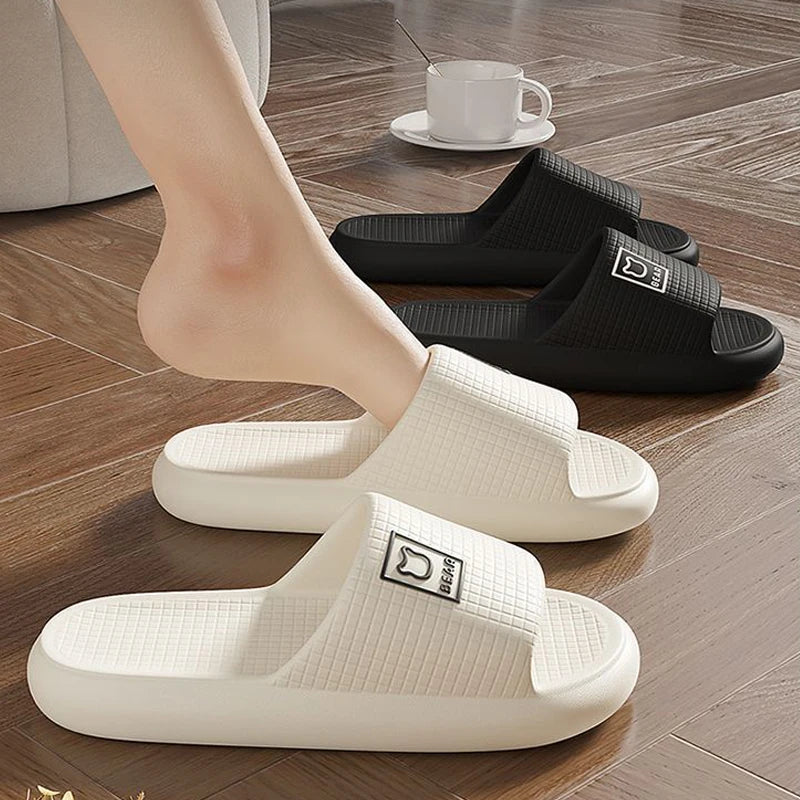 Fashion Summer Couple Non-slip Flat Slides Soft Cosy Seabeach Sandals Men's Slippers Women Casual Home Indoor Flip Flops