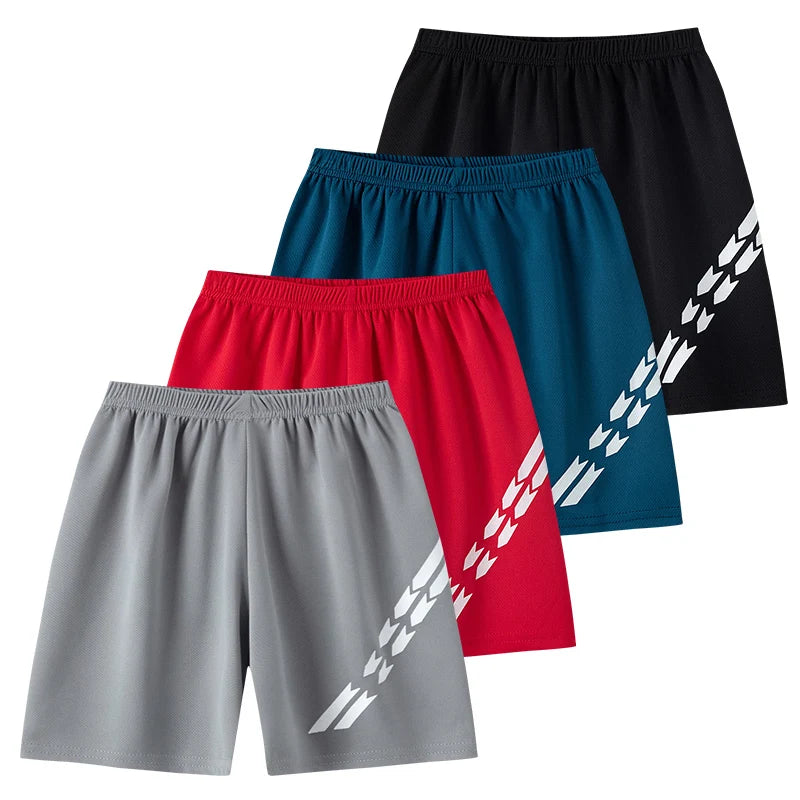 2/4 Pcs Boys' Summer Solid Color Quick Drying Breathable Set Big Kids' Loose Sports Running Hiking Outdoor Short sleeved Shorts