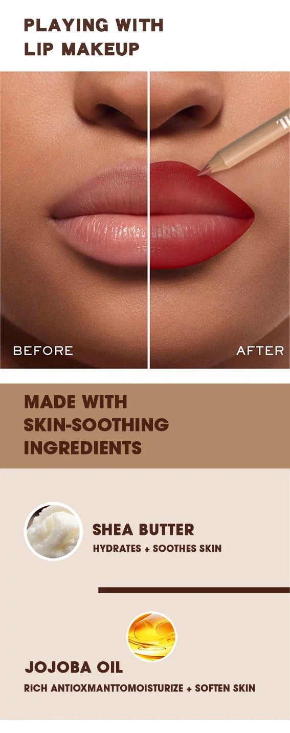 Face Secret 3Pcs Long-Lasting Velvet Lip Liner Matte Lipstick Waterproof Perfect Gift for Christmas Day, Lip Liner Set