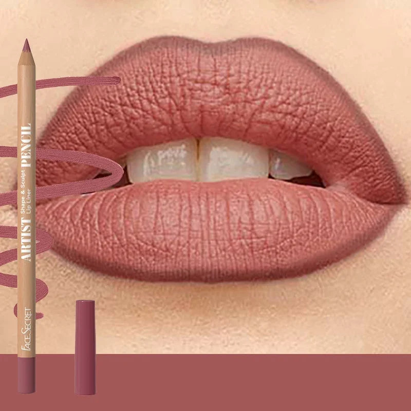 Face Secret 18 ColorLip Liner Pencil Weightless Precise With Super Soft Blendable Texture Matte Soft
