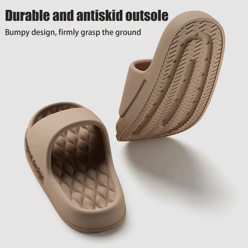 Bebealy Letter Women Slippers House Shower Bathroom Shoes EVA Beach Slides Fashion Soft Cloud Slippers Summer Women Sandals