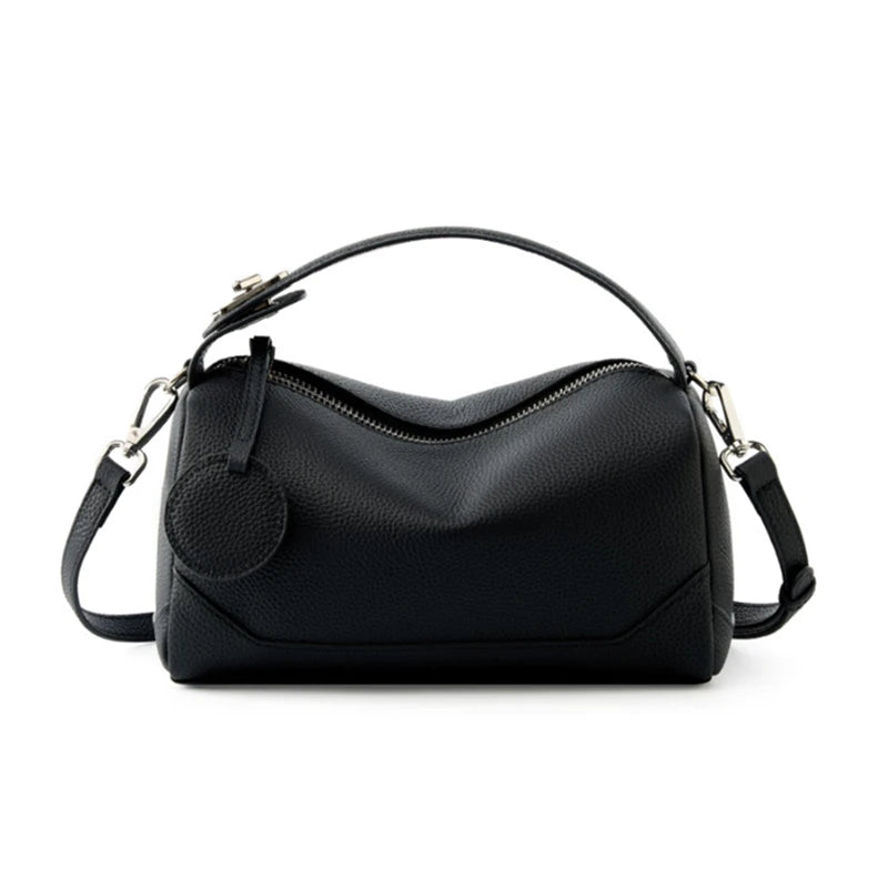 Burminsa Cowhide Genuine Leather Pillow Shoulder Crossbody Bags For Women 2026 Luxury Designer Top Handle Tote Ladies Handbags