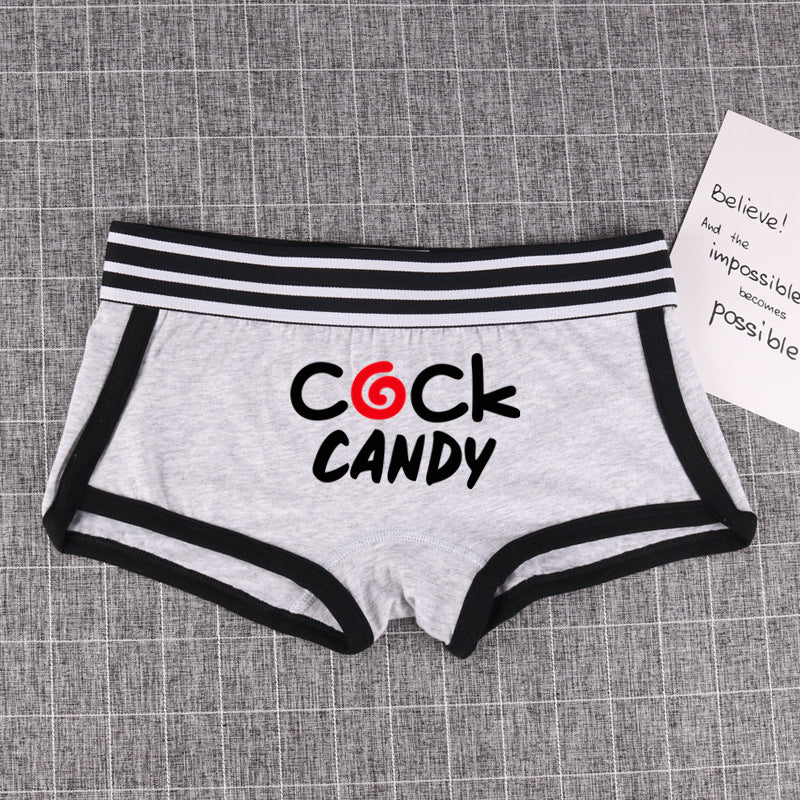 COCK CANDY Cotton Boy Shorts WIFE Gift Underwear for Women New Women Boxer Shorts Girl Panties Breathable Women's Intimates