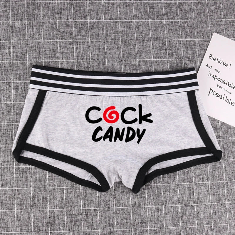 COCK CANDY Cotton Boy Shorts WIFE Gift Underwear for Women New Women Boxer Shorts Girl Panties Breathable Women's Intimates