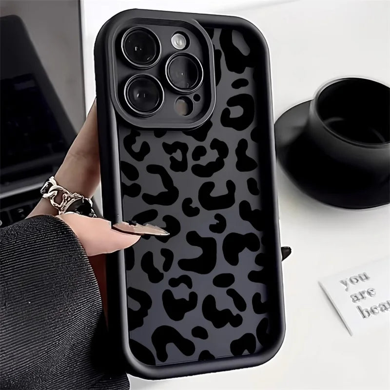 Black Lips Kiss Print Soft Matte Phone Case For iPhone 13 Case iPhone 15 16 14 13 11 12 17 Pro Max 16e XR 7 8 Plus SE Back Cover