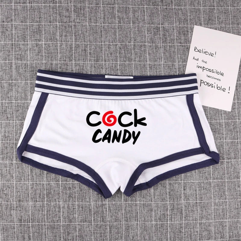 COCK CANDY Cotton Boy Shorts WIFE Gift Underwear for Women New Women Boxer Shorts Girl Panties Breathable Women's Intimates
