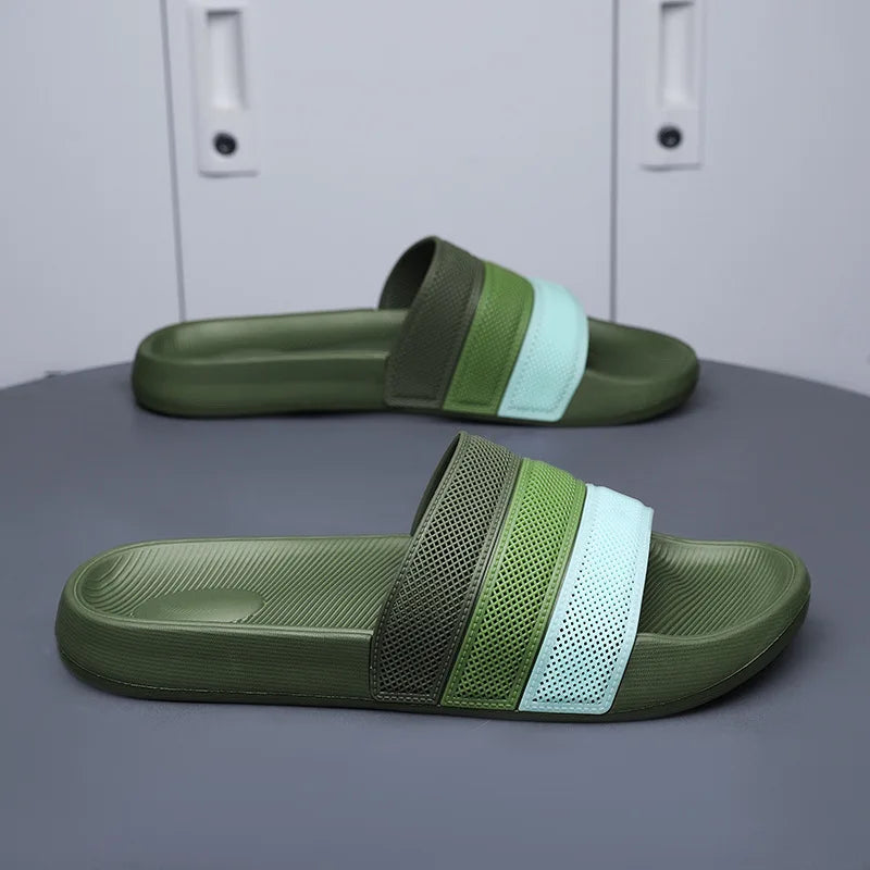 Men's Summer Outdoor Anti-slip Indoor Casual Beach Sandals Fashionable Flat Slippers Comfortable Breathable Slip-On Shoes
