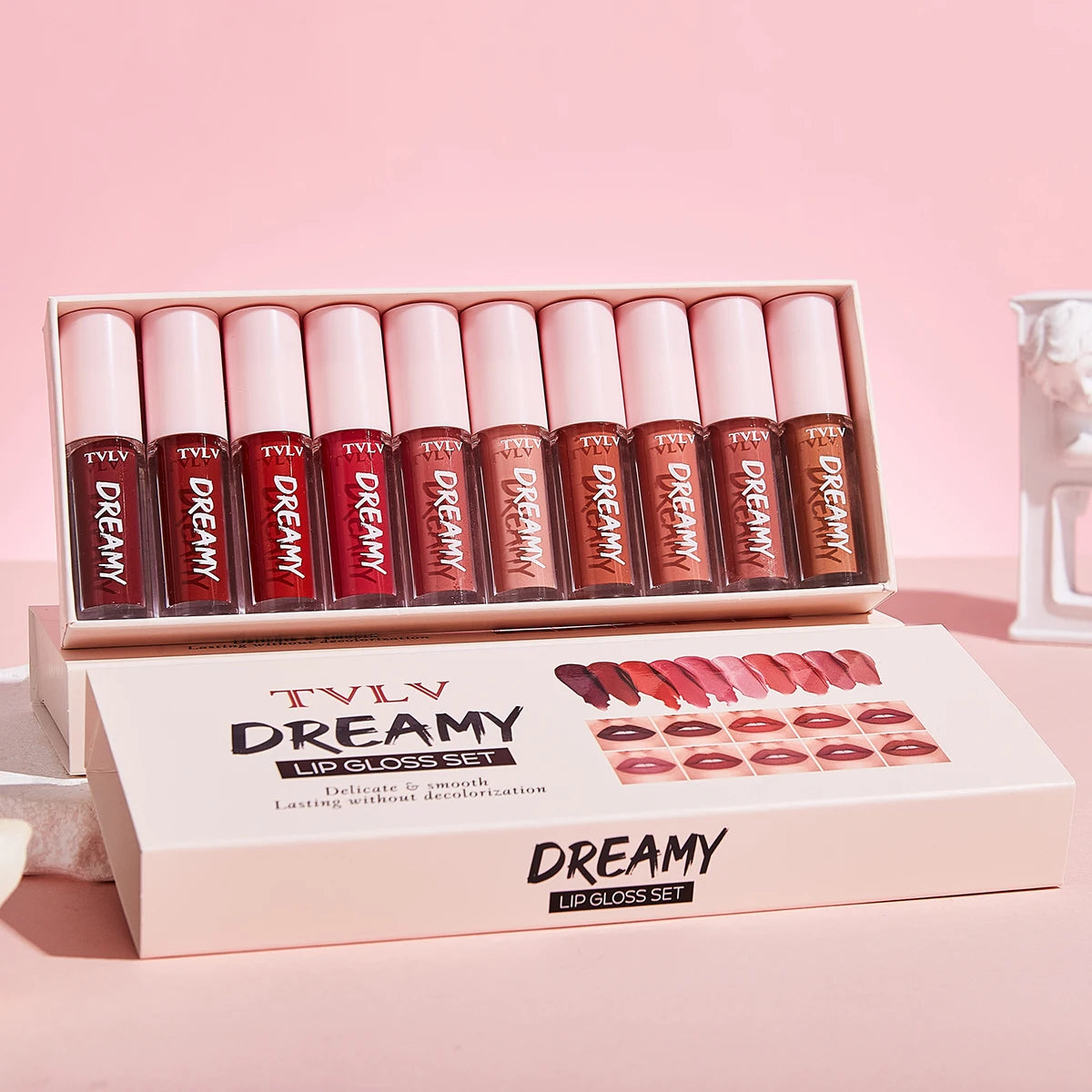 10 Pieces/Set Lip Gloss Velvet Lipstick: Waterproof and Long-Lasting Lip Gloss Women's Moisturizing Set Valentine's Day gift