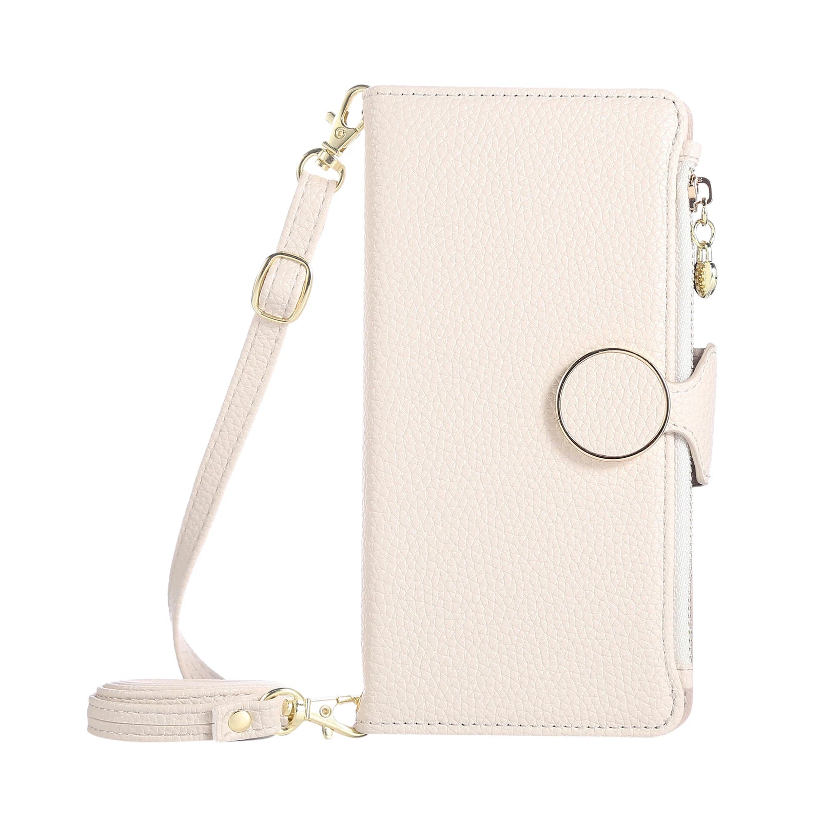 Crossbody Zipper Cards Holder Leather Wallet Book Case For iPhone 16 Pro Max 15 Plus 14 13 12 17 16E XS Long Lanyard Bag Cover