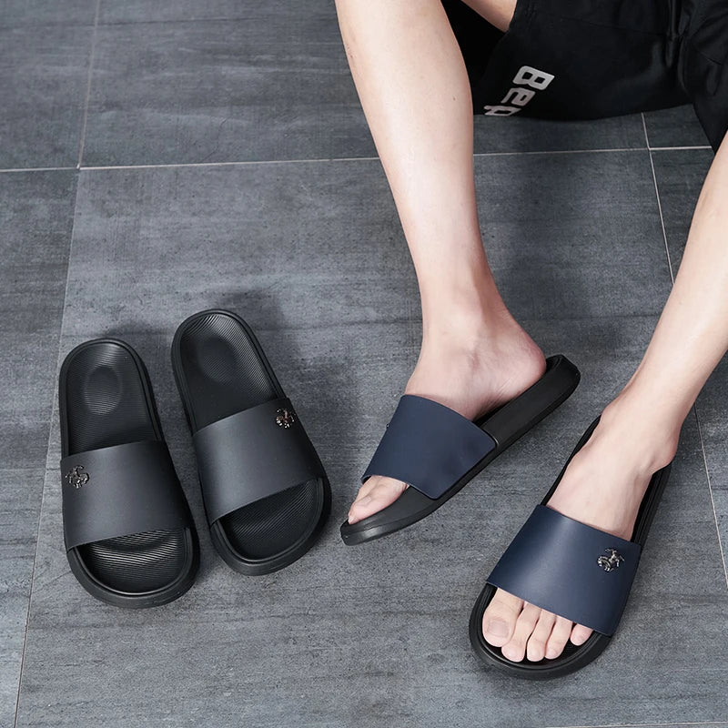 Men's Slide Sandals Soft Comfortable Non-Slip Slippers Indoor Outdoor Bathroom Beach Shoes Quick-Dry EVA Platform Lightweight
