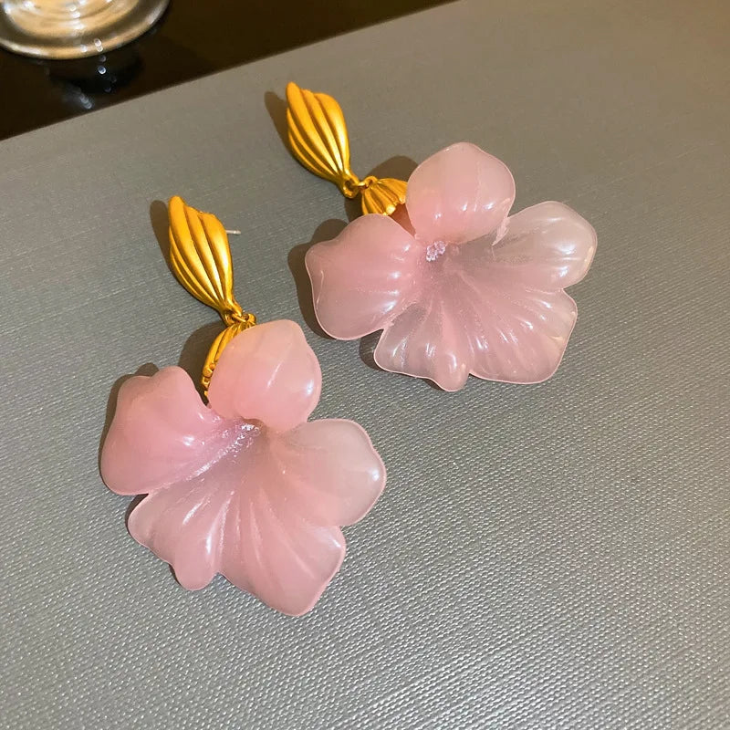 SHMIK Vintage Baroque Women Elegant Rhinestone Heart Earrings Jewelry Exquisite Lady Classic Middle Palace Drop Earring Gift