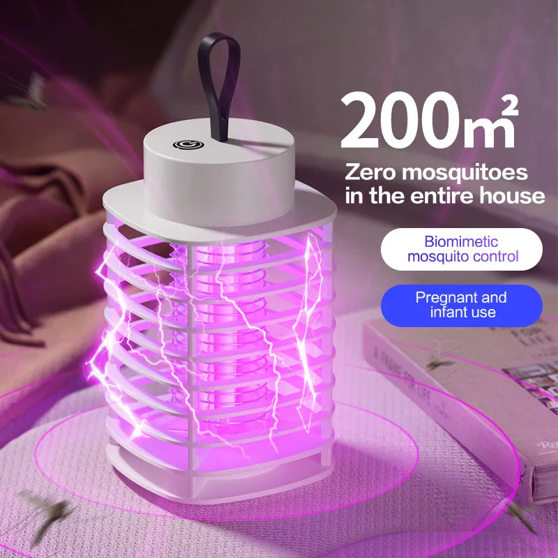Electric Shock LED Mosquito Killer Lamp Indoor USB Rechargeable Portable Electric Fly Trap Mute Anti Mosquito Lamp