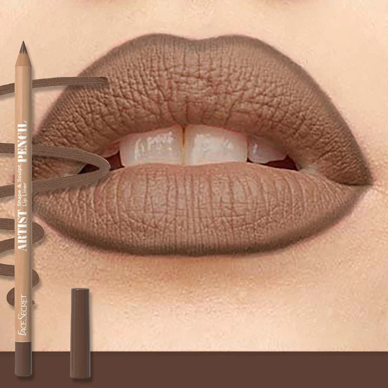 Face Secret 18 ColorLip Liner Pencil Weightless Precise With Super Soft Blendable Texture Matte Soft