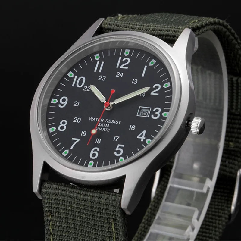 Boys Brand Cheap Watches Men Fashion Casual Nylon Band Sports Army Gifts Date Quartz Wrist Watch Fluorescent Relogio Masculino