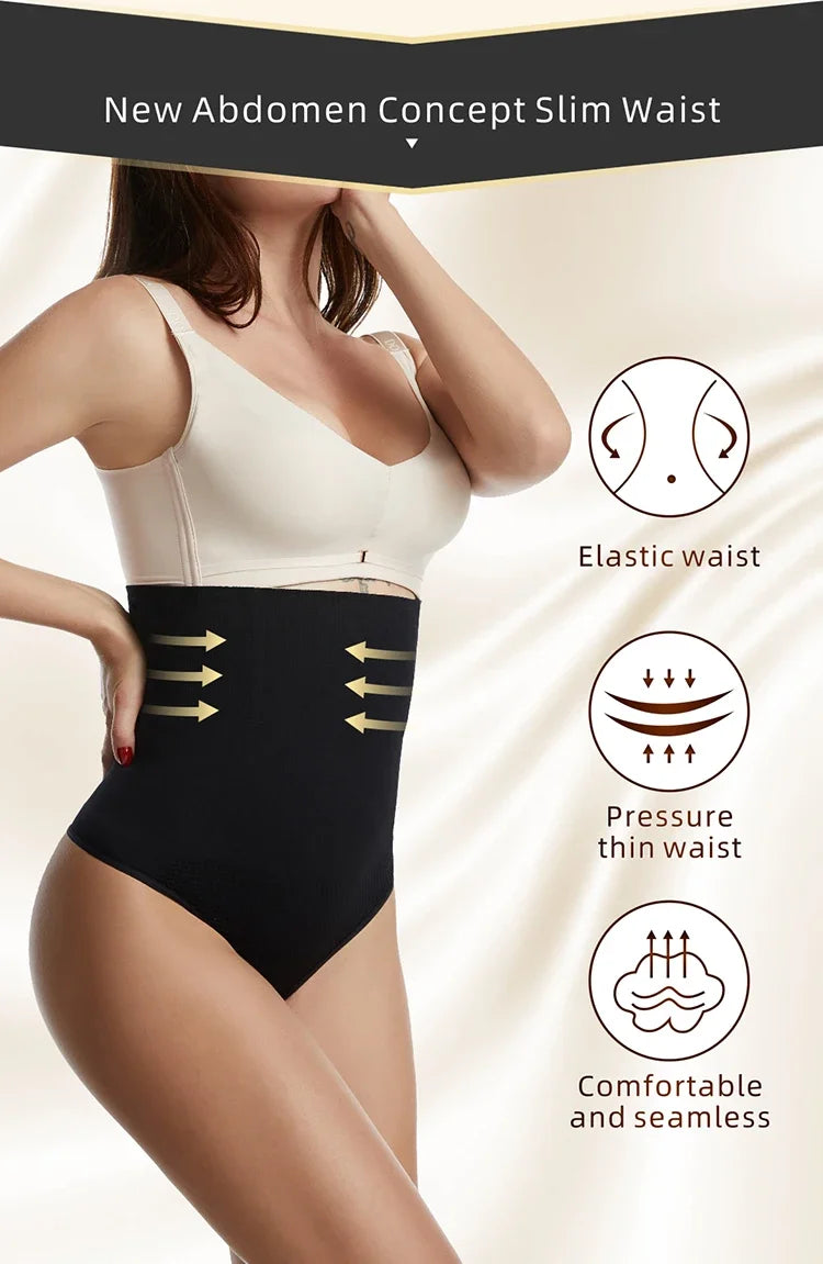 Women High Waist Body Recovery Slimming Underwear Tummy Control Panties Sexy Seamless Shapewear Thong Hip Lifting Corset