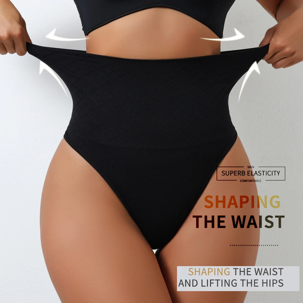 Flarixa High Waist Thongs Seamless Women Panties G-String Lingerie Tummy Control Shaping Girdle Shaper Underwear