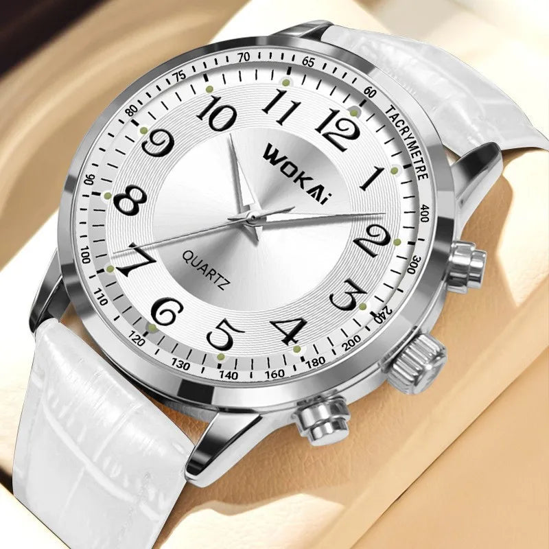 2024 Foreign Trade New Sentiment Watch Classic Retro Men and Women Belt Quartz Watch Wholesale Relogios Masculino Montre Homme