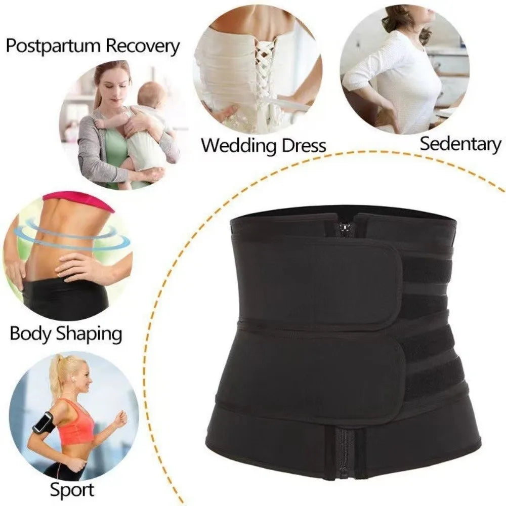 Cross-border Women's Waist Trainer Adjustable Zip-up Style Tummy Control Belt Enhanced Body Shaping Waist Support