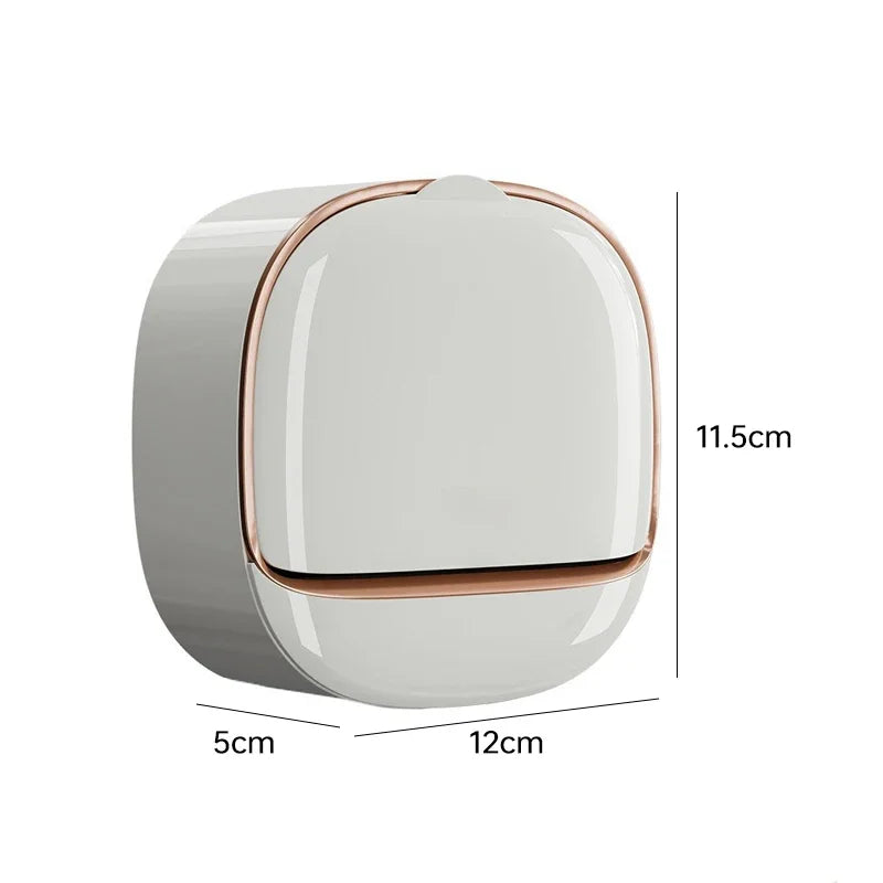 Bathroom Drain Soap Box Wall Mounted ABS Soap Box with Lid Waterproof Soap Dish Dishes Storage Box Travel Organizer Case Storage