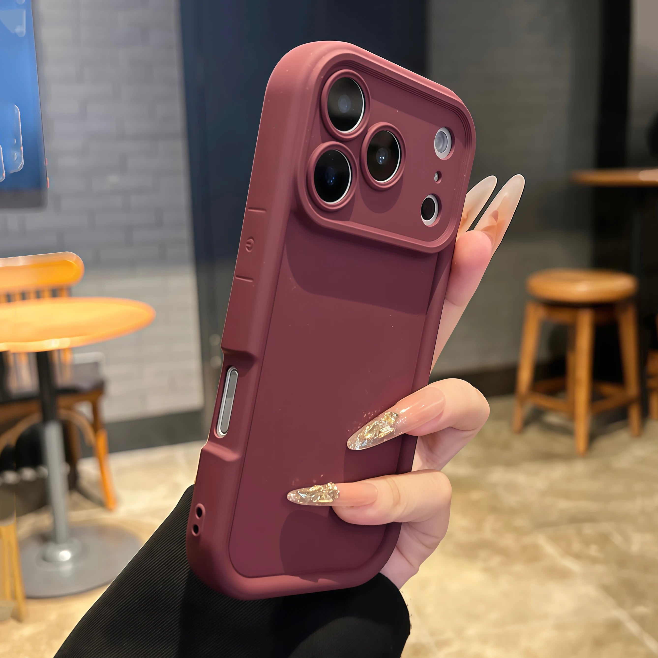 thickened shockproof case For iPhone 17 16 15 14 13 12 11 Pro Max pure colour Cover For iPhone 17 Air 14 15 16 Plus accessories