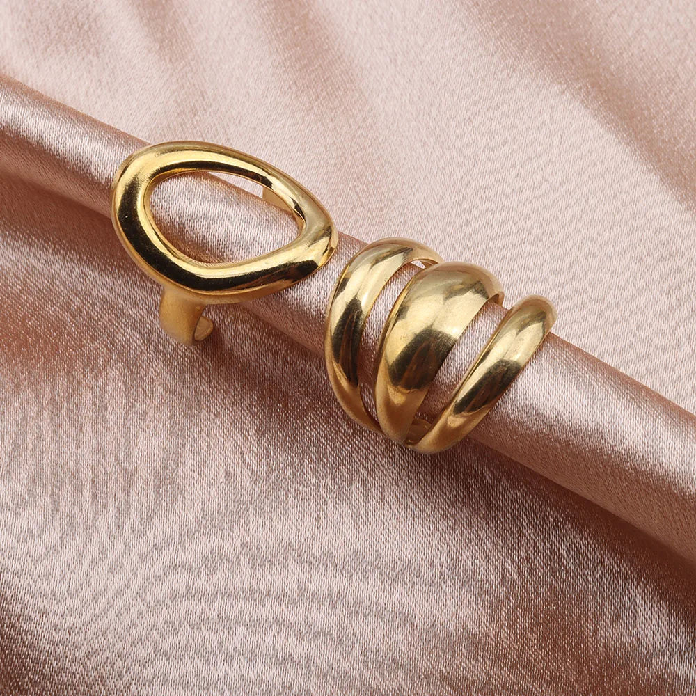 10pcs/lot Wholesale Double Color Adjustable Open Mix Stainless Steel Ring Wedding Engagement Rings Lovers Couples Unisex Jewelry